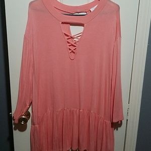 Coral colored blouse